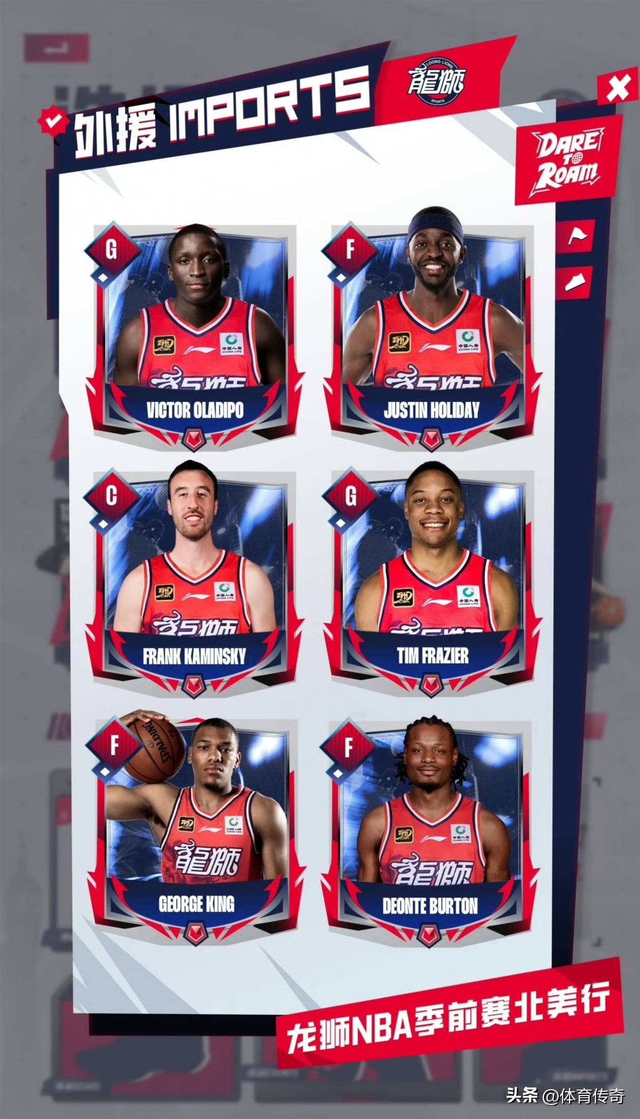奥拉迪波,卡明斯基等NBA球员代表广州龙狮打NBA季前赛,前景光明